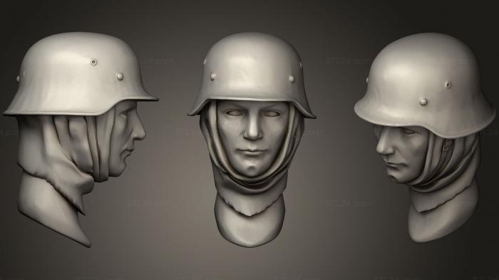 Статуэтки военные (ГОЛОВНЫЕ ШЛЕМЫ12, STKW_0462) 3D модель для ЧПУ станка